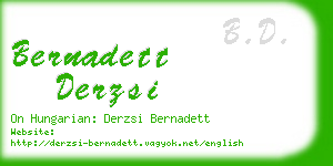 bernadett derzsi business card